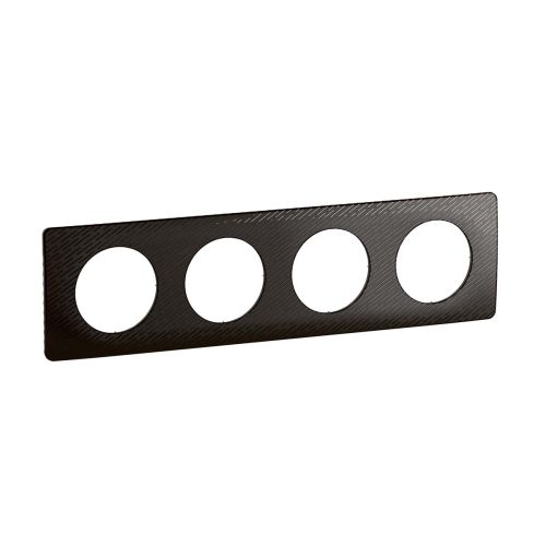 Céliane Plaque quadruple noir météore V2, visuel produit sur fond blanc.