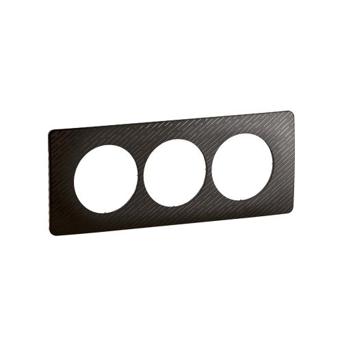 Céliane Plaque triple noir météore E57 V2, visuel produit sur fond blanc.