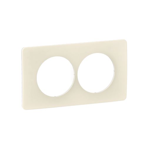 Plaque double LEGRAND Céliane blanc amande E57