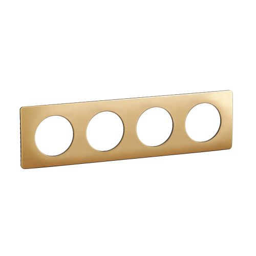 Plaque quadruple laiton satine LEGRAND Céliane