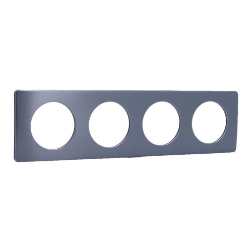 Plaque quadruple acier satiné LEGRAND Céliane