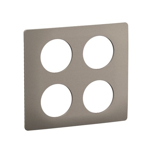 Plaque 2 x 2 postes acier satiné LEGRAND Céliane