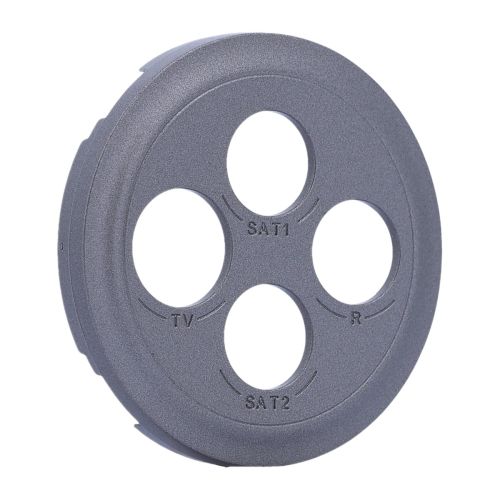 Enjoliveur prise TV / R / SAT / SAT 2 câbles titanium LEGRAND Céliane