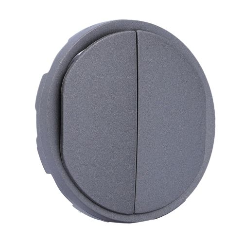 Enjoliveur double poussoir NO+NF lumineux titanium LEGRAND Céliane