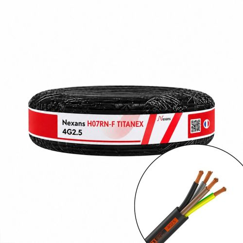 câble H07RN-F 4G2,5 Nexans Titanex - couronne de 100m