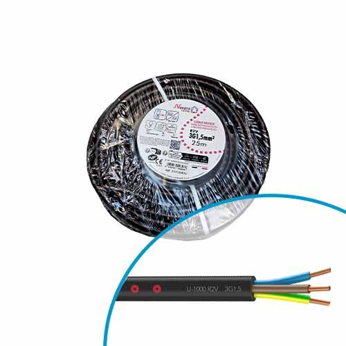 Couronne de 25m de câble R2V 3G1,5 mm² Nexans