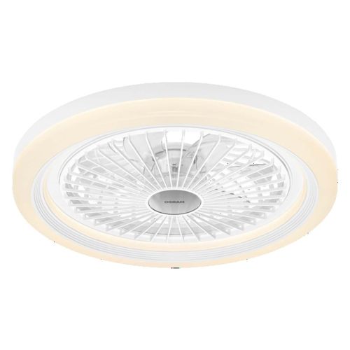 Ventilateur de plafond OSRAM Solano compact réversible et lumineux 43W 3CCT 3000lm dimmable blanc