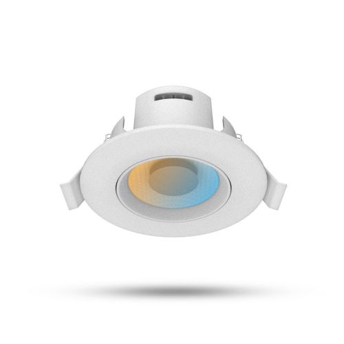 Spot LED encastrable orientable 230V 5W 450lm 3CCT 90mm blanc