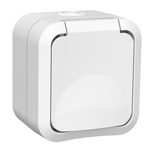 Prise 2P+T étanche Quarx Aquapro coloris blanc
