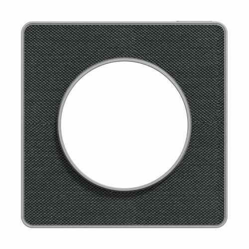 plaque 1 poste Schneider Odace Touch finition Kvadrat noir avec liseré aluminium - vue de face