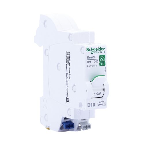 Disjoncteur 10A auto Ph+N courbe D 3kA 230V SCHNEIDER Resi9 XE