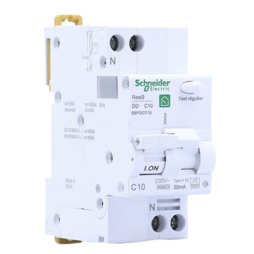 Disjoncteur différentiel 10A 30mA type FSI 230V SCHNEIDER Resi9