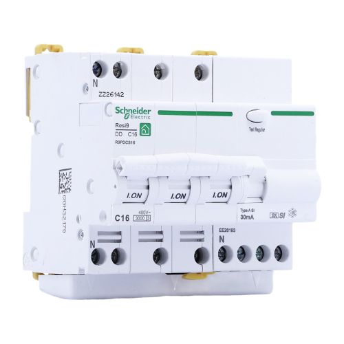 Disjoncteur différentiel tétrapolaire 16A 30mA type ASI 230V SCHNEIDER Resi9