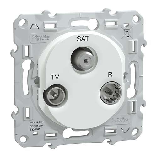Prise TV / FM / SAT SCHNEIDER Ovalis blanc