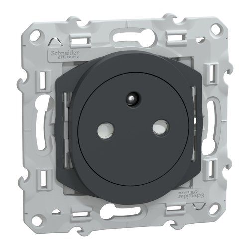 Prise 2P+T affleurante Schneider Ovalis coloris anthracite