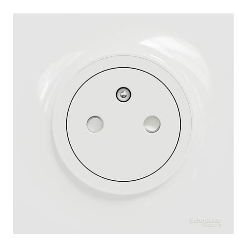 SCHNEIDER Odace Prise de courant 2P+T affleurante complète blanc