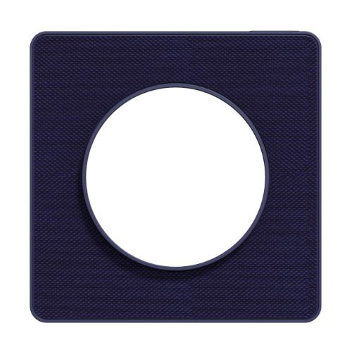 Plaque simple SCHNEIDER Odace Touch finition tissu Kvadrat bleu roi avec liseré bleu cobalt - vue de face