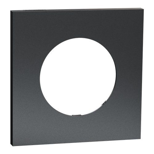 plaque de finition 1 poste Schneider Odace Métal effet perle noire