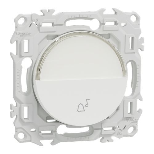 bouton-poussoir porte-étiquette Schneider Odace blanc craie