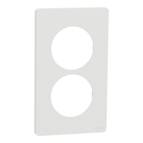 Plaque double SCHNEIDER Odace Architecte blanc craie E57