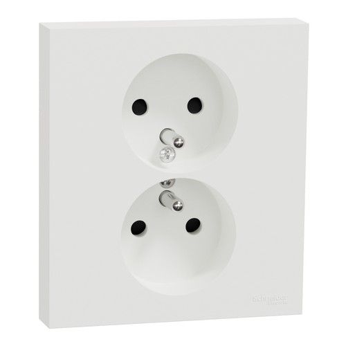double prise de courant Schneider Odace blanc