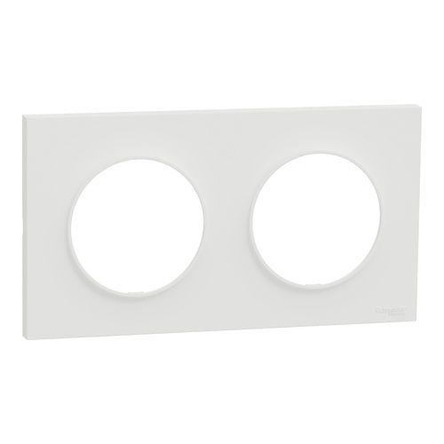 plaque de finition 2 postes Schneider Odace® blanche