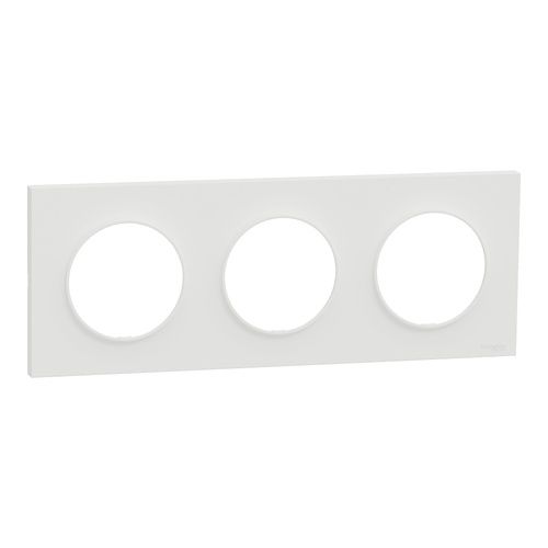plaque de finition 3 postes Schneider Odace® blanche