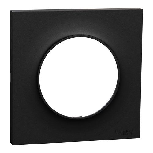 plaque de finition 1 poste Schneider Odace Origine noir mat