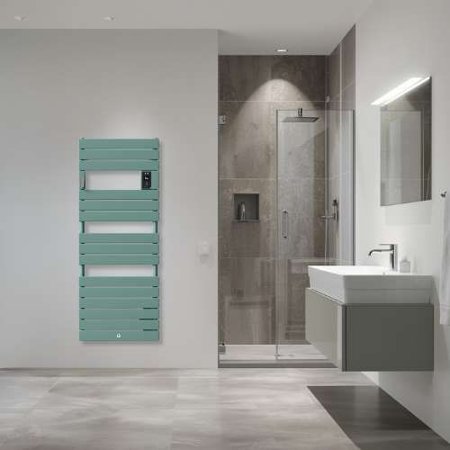 image salle de bain avec sèche serviettes thermor riviera 2 vert eucalyptus 2000W