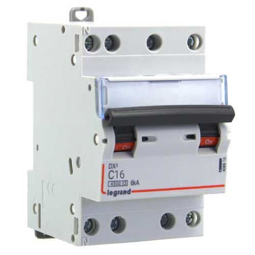 Disjoncteur Legrand DX3 Tétrapolaire 16A - Courbe C - 4P 400V - Pour Tableau Électrique - Réf. 407898
