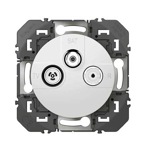 Legrand TV-SAT-Steckdose Geschirmt – Dooxie Serie, Schwarz, Blister, Klasse A Abschirmung, Für Koaxialkabel Ø 5,5–7 Mm