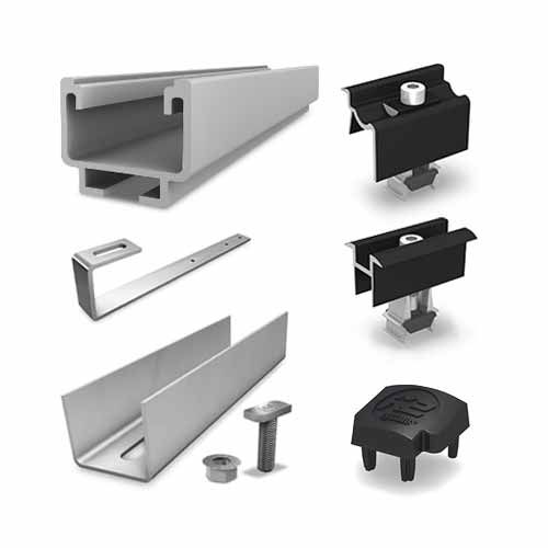 Kit Fixation Panneau Solaire – Pinces Aluminium Pour Toiture Feuillure – 45x52 Mm – Vis Inox Incluses