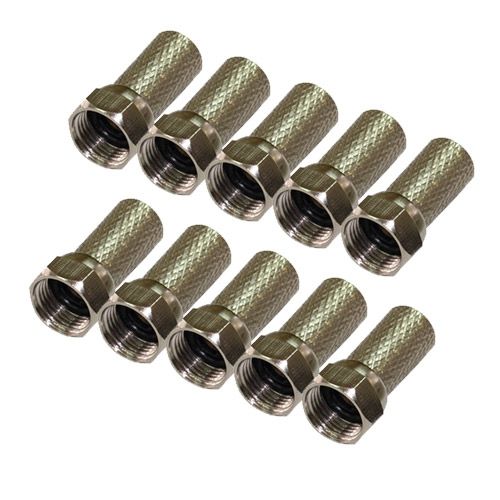 Fiches F à Visser Pour Câble Satellite/TNT | Lot De 10, Pour Câble De 4 Mm De Diamètre | Raccordement Facile Sans Outil - 4