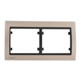 SIEMENS Delta Iris Plaque double horizontale - Métal champagne
