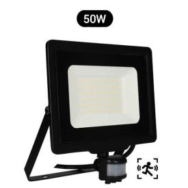 ARLUX Kali Projecteur extérieur LED extra plat précâblé à détection 230V 50W 4250lm 4000K noir - 200600