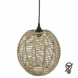 ATMOSPHERA Suspension jonc E27 RANA 230V diametre 33cm bois naturel - 161717