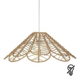 ATMOSPHERA Suspension corde E27 FOLK 230V diametre 58cm bois naturel - 178910