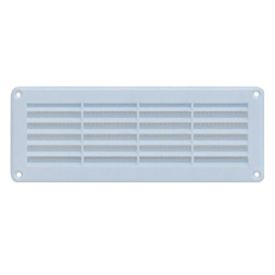 AUTOGYRE Grille d'aération PVC à visser 205x121mm avec moustiquaire blanc - 010631