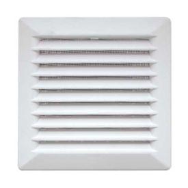 AUTOGYRE Grille d'aération PVC à clipser 135x135mm avec moustiquaire blanc - 200963
