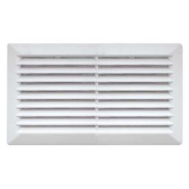 AUTOGYRE Grille d'aération PVC à clipser 304x135mm avec moustiquaire blanc - 200966