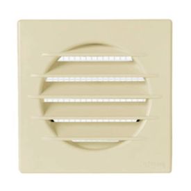 AUTOGYRE Grille d'aération PVC à clipser sur conduit 126x126mm avec moustiquaire sable - 400070