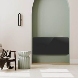 BATILEC Leona Radiateur à inertie céramique façade verre horizontal noir 2000W - BAT049962