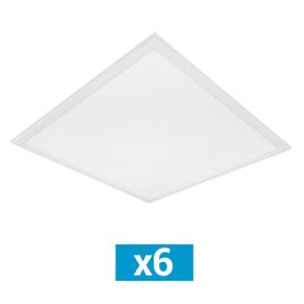 CEOTIS Lot de 6 dalles LED extra plates Saphir Eco 36W 3600lm 4000K 600x600mm