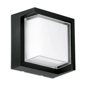 ENLITE Hublot extérieur carré LED IP65 230V 10W 900lm CCT noir - WL3/CS