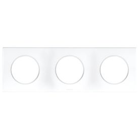 EUROHM Square Plaque triple blanc - 60298