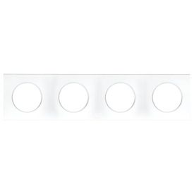 EUROHM Square Plaque quadruple blanc - 60299