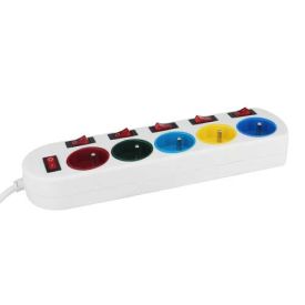 Multiprise 5 prises 2P+T avec interrupteurs individuels 16A - Câble 1,4m