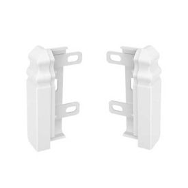 Lot de 2 GGK Embouts de finition pour plinthe électrique Belle époque 20x80mm blanc 