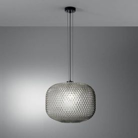 LUCE DESIGN Suspension E27 Ashford 230V Ø40x150cm gris - I-ASHFORD-S40 GR