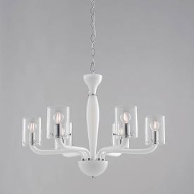 LUCE DESIGN Suspension E14 Aurora 230V 190x68x48cm blanc - I-AURORA-6 BCO